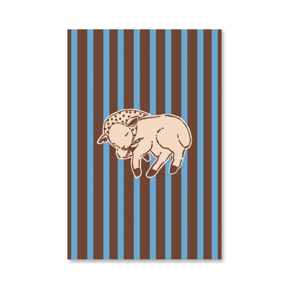 Sleepy Lamb Postcard (cocoa)