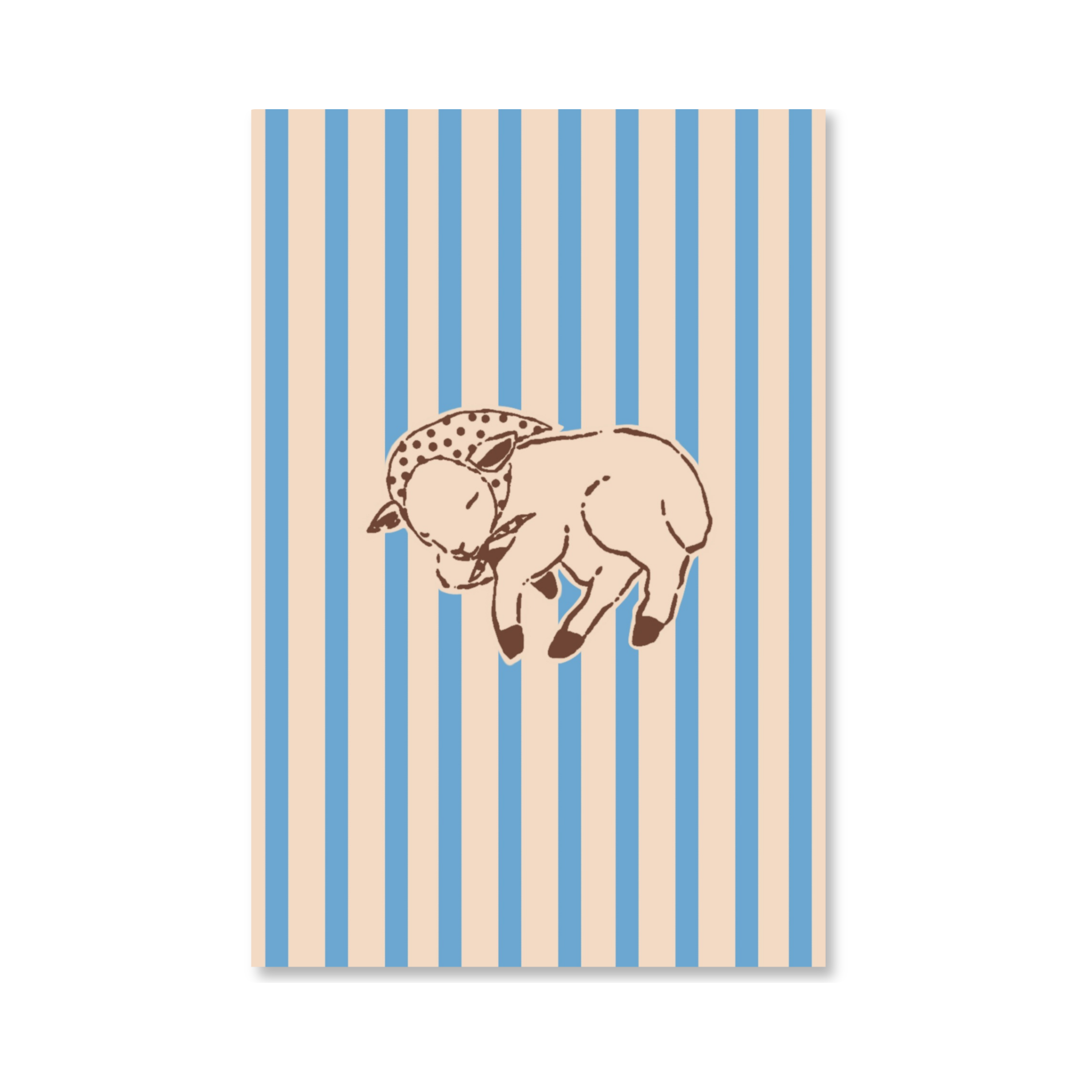 Sleepy Lamb Postcard (cream)